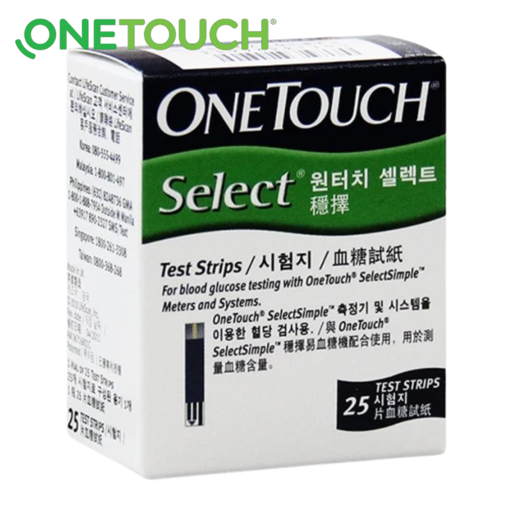 OneTouch SelectSimple แถบวัดระดับน้ำตาล 25 ชิ้น