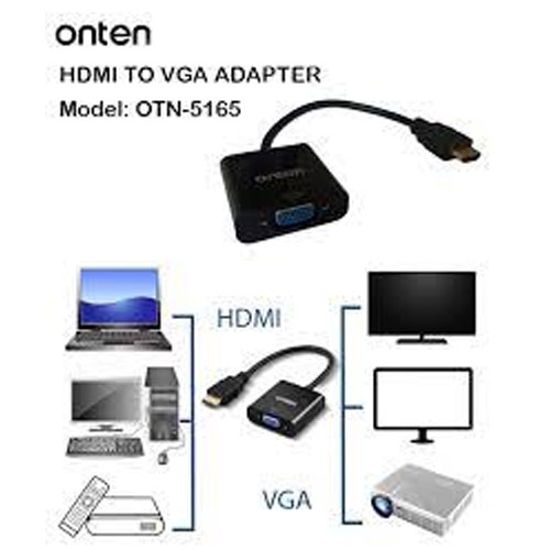 OTN-5165 ONTEN ตัวเเปลง HDMI to VGA Adapter ความละเอียด 1080P CV-GO-XX-HDM16