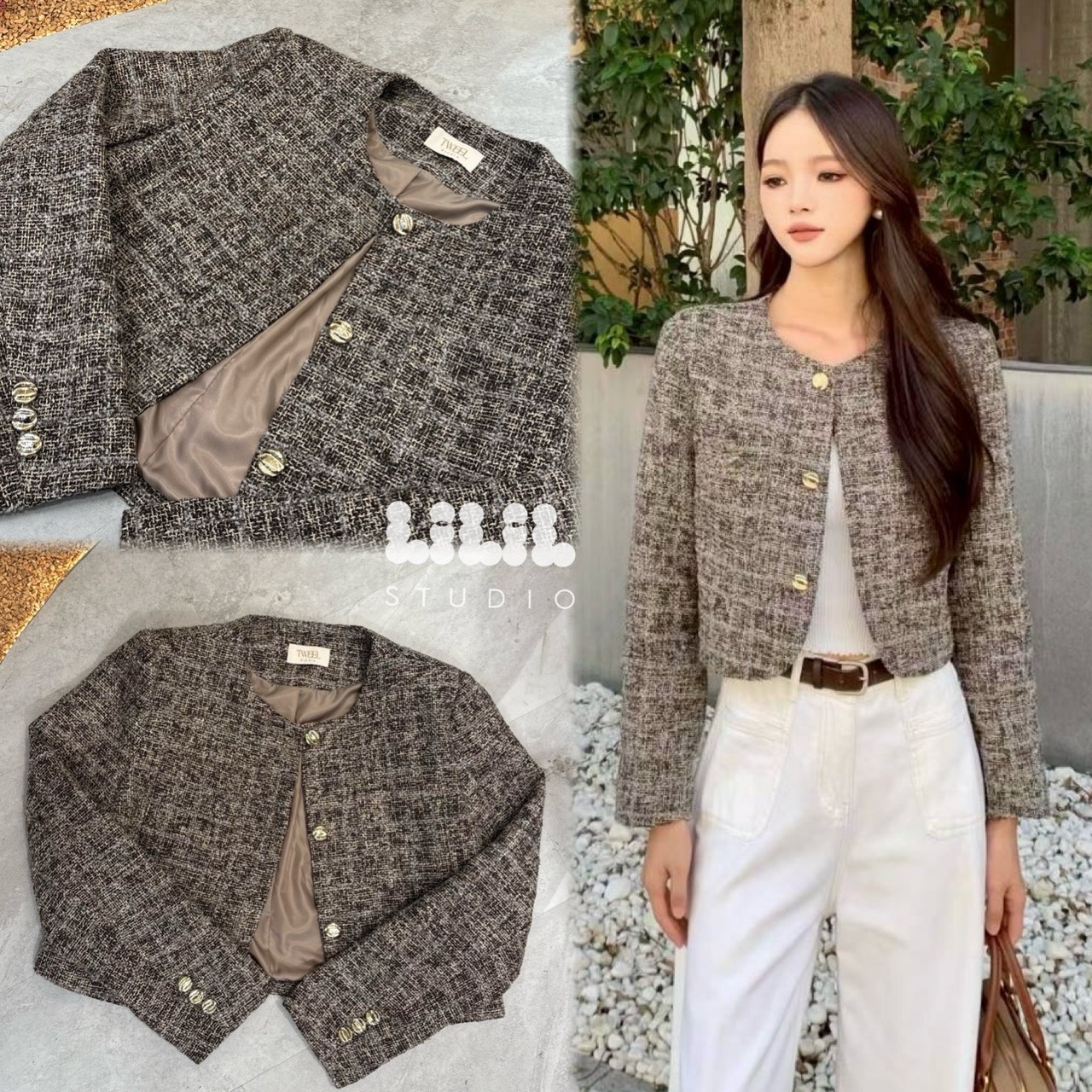 New Tweeds Blazer🐰 เสื้อทวีตงานตัดเย็บอย่างดีมีซับในผ้ามัน กระเป๋าจริง ทรงสวย กระดุมทองค่ะ