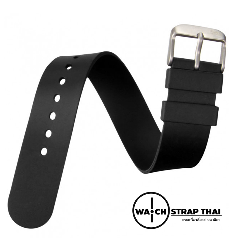 สายนาฬิกายางนาโต้ Nato Ruber Watch Strap Black สายนาฬิกายางนาโต้สีดำ มีขนาด 20,22 mm