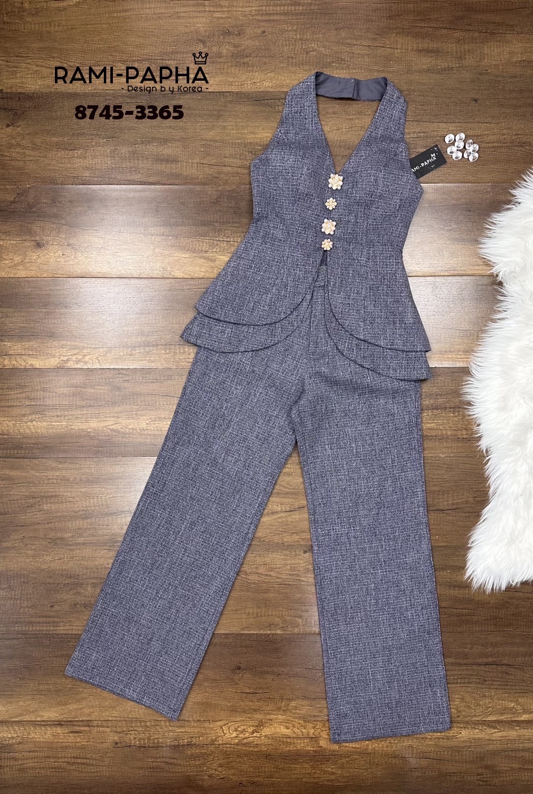 Label :: RAMI-PAPHA(รมิปภา) เซตเสื้อคอวีคล้องคอทรงสวย +กางเกงขายาวทรงสวย #เสื้อผ้าแฟชั่น #แฟชั่น #ชุดเซต #งานป้าย #รมิปภา #ramipapha