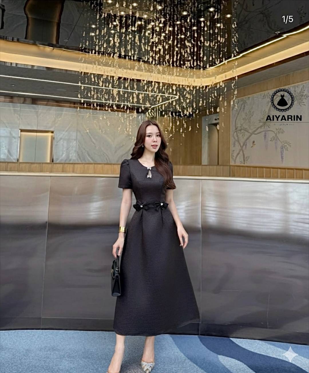 เดรสผ้าไหมดิ้นทองชุดทรงสวยงานผู้ดีใส่ออกงานบวชงานบุญงานเเต่ง เดรสผ้าไหมญี่ปุ่นเนื้อดีสวยไฮโซเนื้อดีมีทรงสวยมั้กๆผ้าหนานิ่มไฮโซสวมใส่ง่ายเเต่งเเนวลูกคุณมั้กๆคะเดรสเเขนตุ๊กตาสวยมากกระโปรงยาวดูไฮโซ