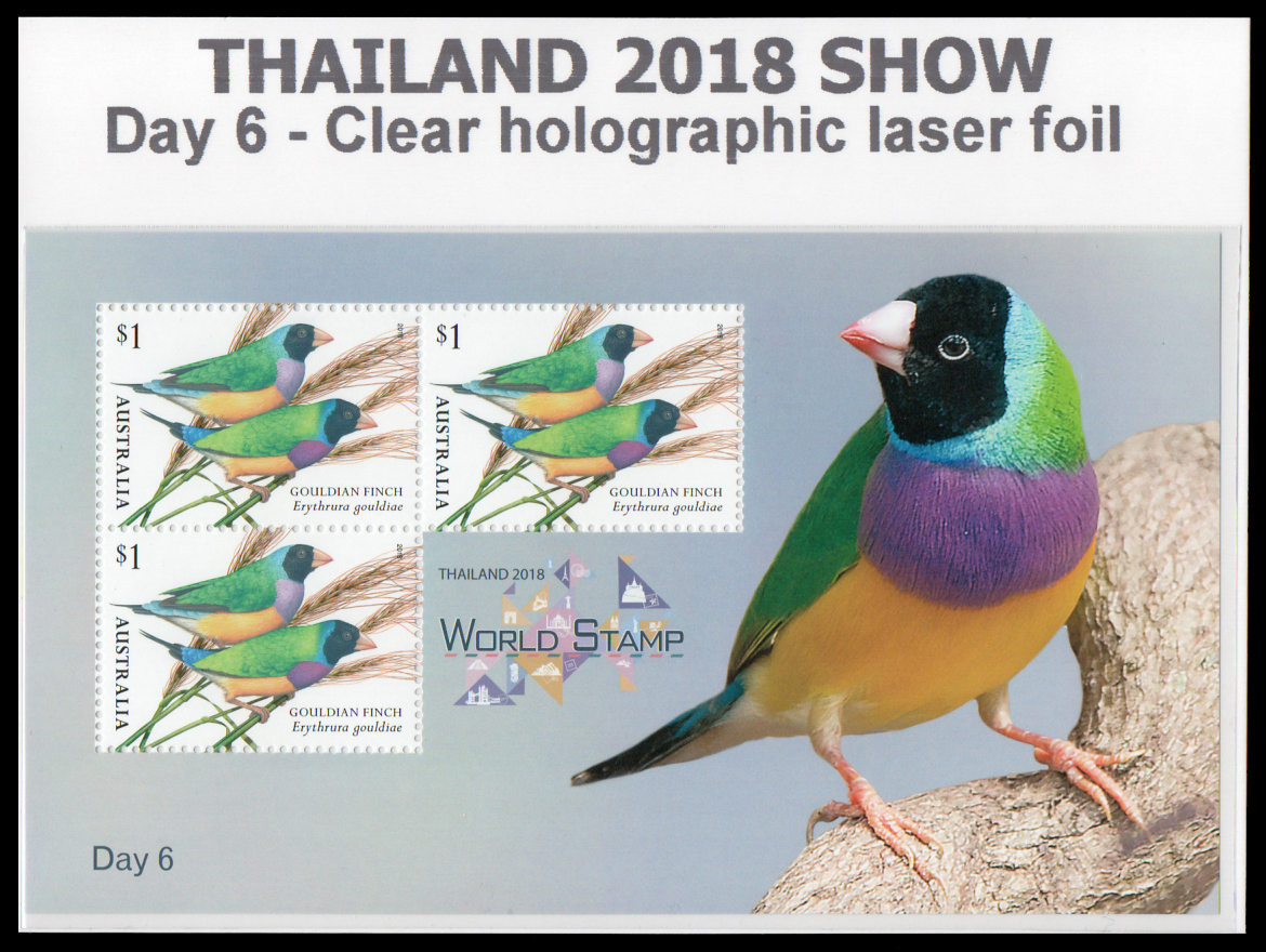 ชีทงานแสดงแสตมป์โลก 2561 ออสเตรเลียรูปนก (ครบชุด)