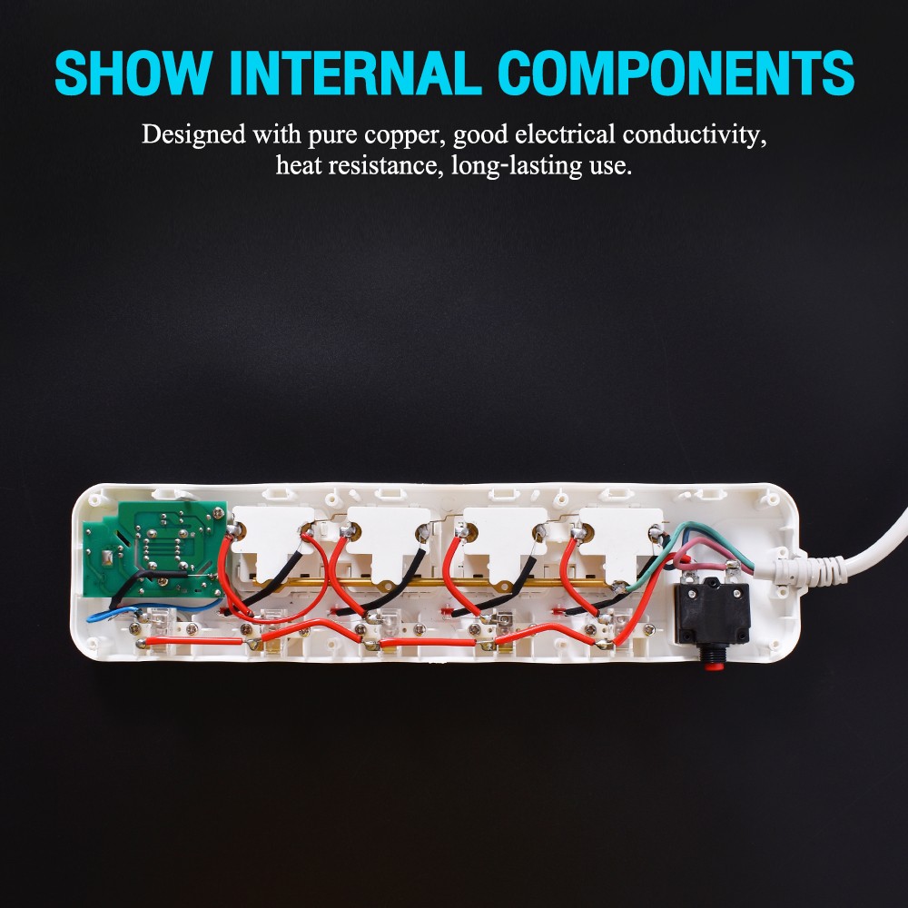 Oker PC-3879-2U OKER ปลั๊ก4เต้า 5สวิทย์ 2USB สาย 5เมตร PC-3879-2U 5เมตร PG-OK-05-3879U