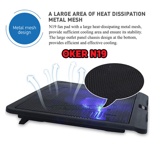 N19 OKER Big FAN NOTEBOOK มีไฟ FA-OK-NB-N19BK