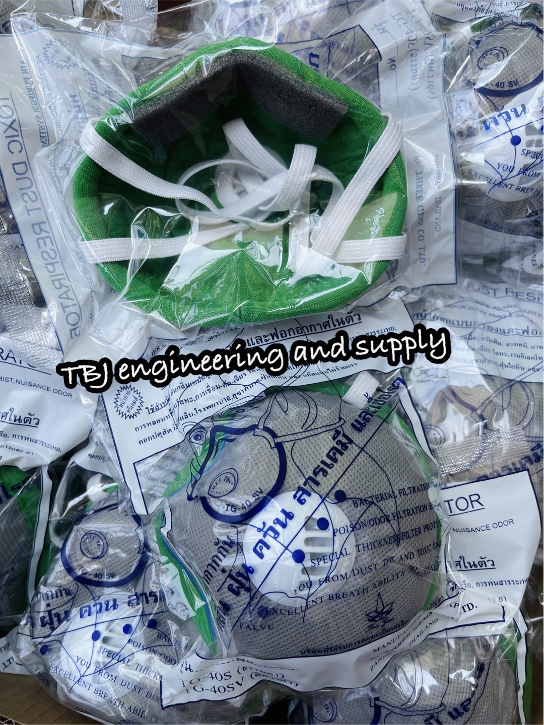 หน้ากากแบบมีคาร์บอน 1 วาล์ว #TG-40SV