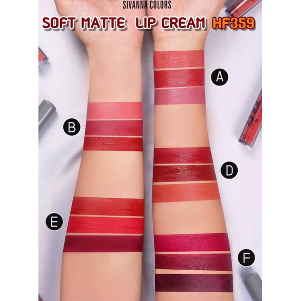 Sivanna Soft Matte Lip Cream Set #hf359 ลิปสติกเนื้อครีมนุ่ม