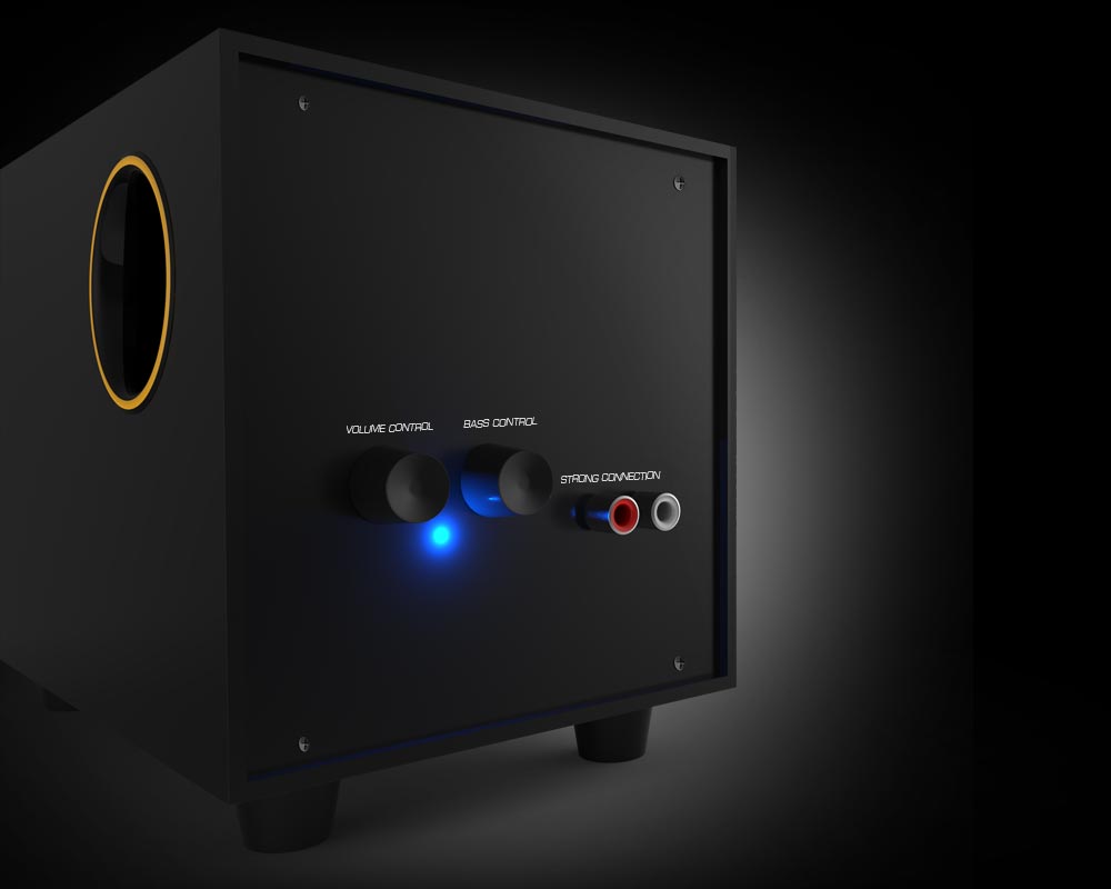 NS030 NUBWO2.1ch Speaker USB/5W สีแดง SKU-00487