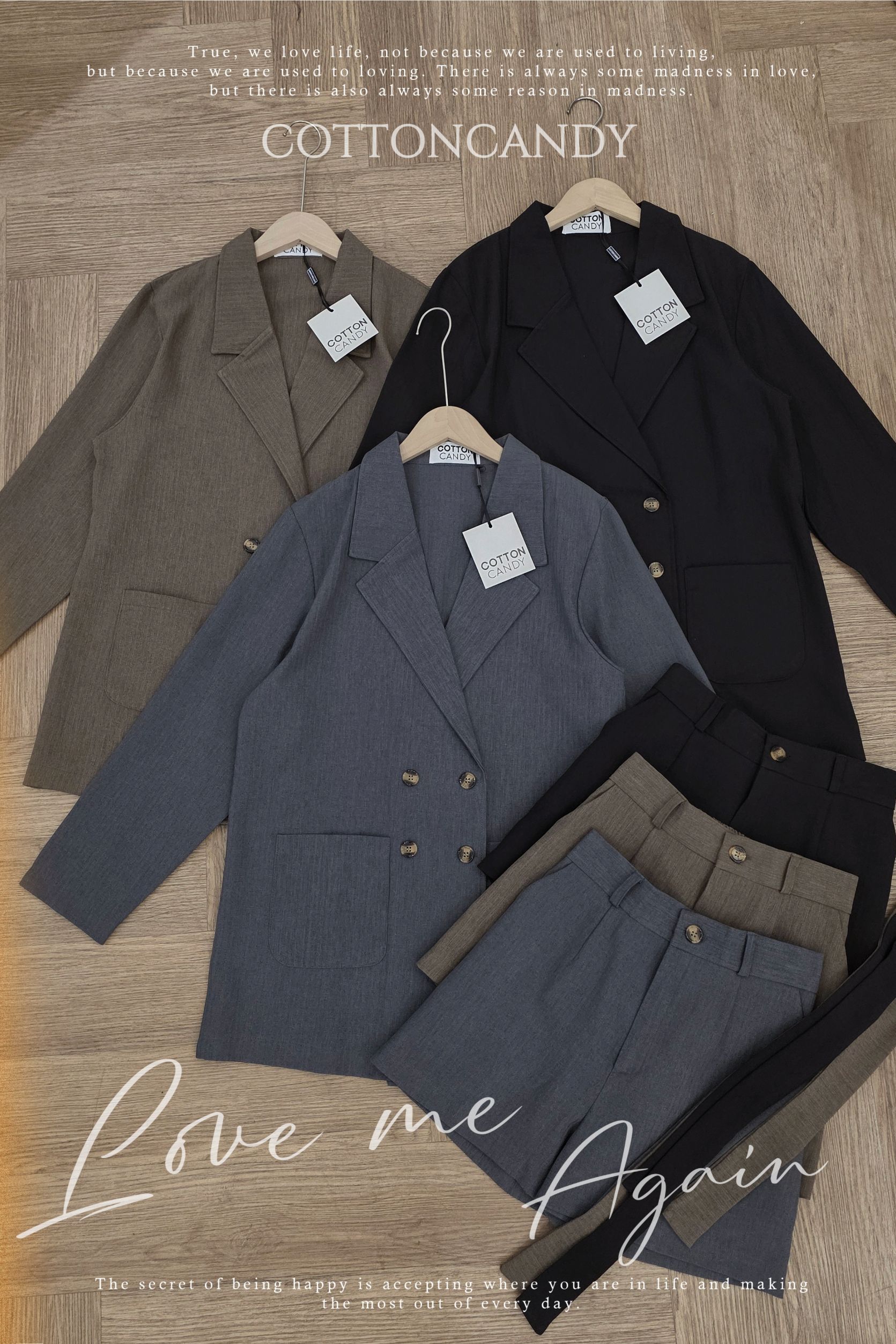 Tag#cottoncandy เซท สไตล์เบลเซอร์ ที่ชิลๆ ผ้าเนื้ดี โทนสีดสวย คุ้มมากๆ มา2ชิ้น พร้อมโบว์ผูกเอว ใส่เป็นเซทหรือจะแยกชิ้นก็ไ