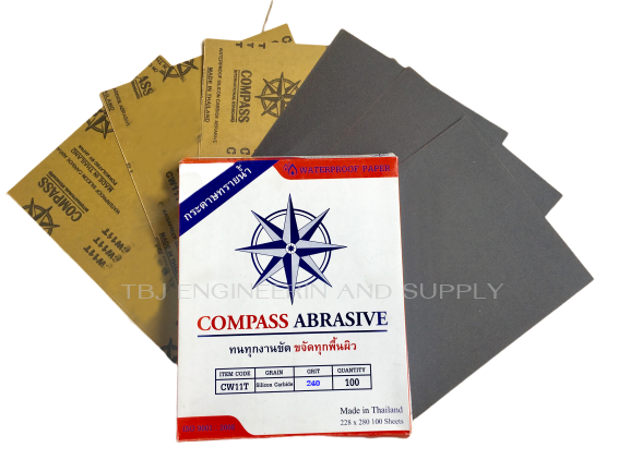 กระดาษทราย ขนาด A4 #240 Brand : COMPASS