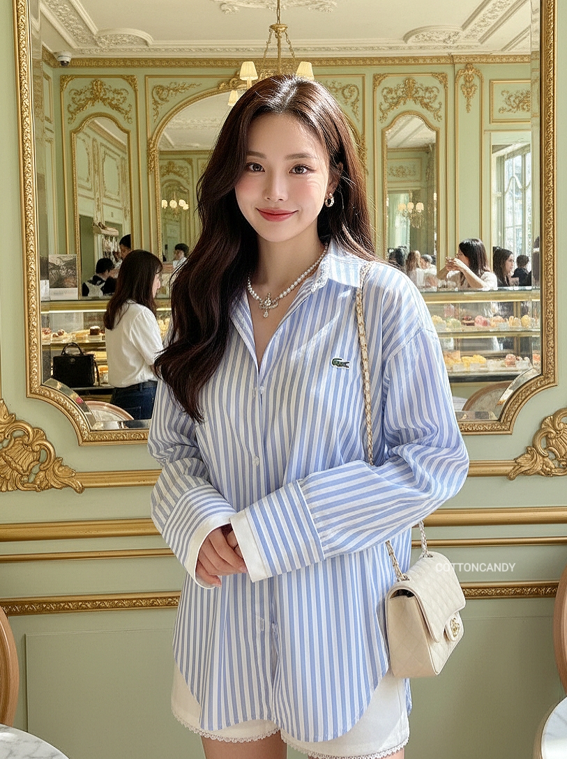เสื้อเชิ๊ตรุ่นนี้มีติดตู้เลยคร่าาาา เป็นเชิ๊ตที่แมทง่ายใส่ง่าย ใส่ยังไงก็ดูสวย ดูแพง รุ่นนี้เป็นคอตตอนพรีเมี่ยม งานดีเทลปักเป๊ะ 100% โทนสีถูกต้อง