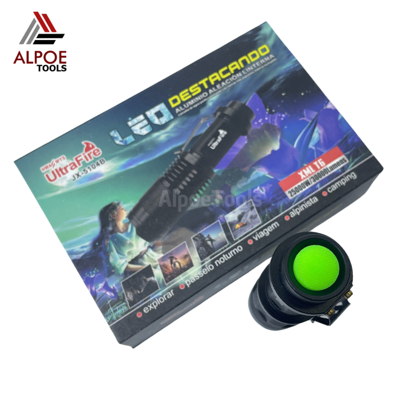 ไฟฉายแรงสูง หลอด T6 พร้อมอุปกรณ์ชาร์จ รุ่น JX-5104B