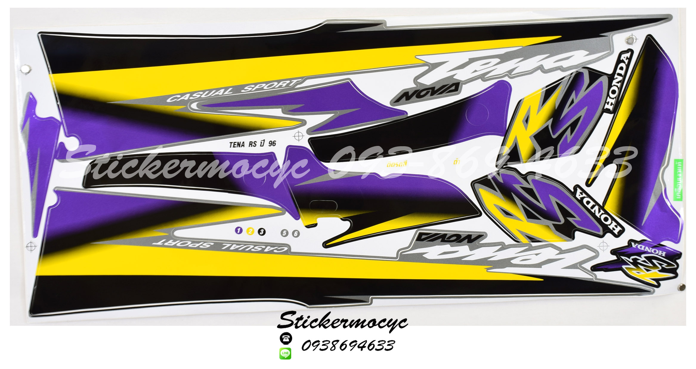 Sticker HONDA Tena ปี1996 ติดรถสี ดำ(เคลือบเงาแท้) สติ๊กเกอร์ ติดรถมอเตอร์ไซค์ ฮอนด้า เทน่า