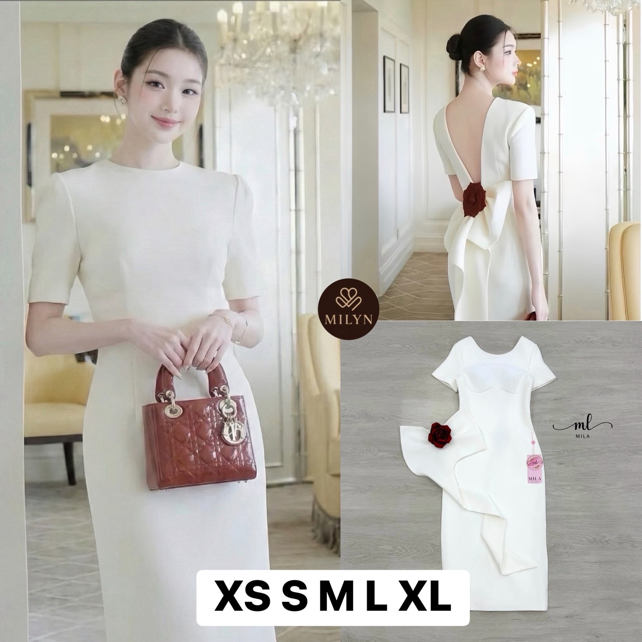 เดรวสีขาวสวยหรูสวยสะกดทุกสายตา! ดีเทลคอกลมแขนสั้น คัตติ้งเนี๊ยบเก็บทรงเป๊ะใช้ผ้าสูทเนื้อหนาเกรดพรีเมียม มีซับในเต็มตัว เสริมฟองน้ำและซิปหลังซ่อนอย่างดี