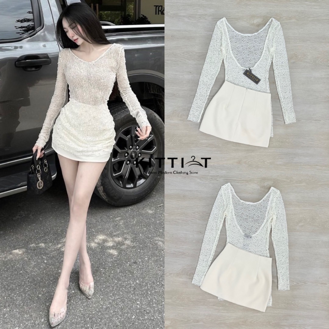 set 2 ชิ้น เสื้อแขนยาวผ้านิ่ม (+)กระโปรง สาวกสายsexy แบบไม่ตะโกน สายลักชู ไม่ควรพลาดชุดนี้ ตัวเสื้อทรงสวยมาก Cutting ดี เนื้อผ้านิ้ม ไม่คัน ไม่ระคายผิว ตัวลูกไม้มีตกแต่งด้วยเพชร (นิดหน่อย) เหมาะกับ วัยรุ่นเทสดี ช่วงแขนเป็นผ้แขนยาว ยืดได้ตามขนาดแขน กระโปรง