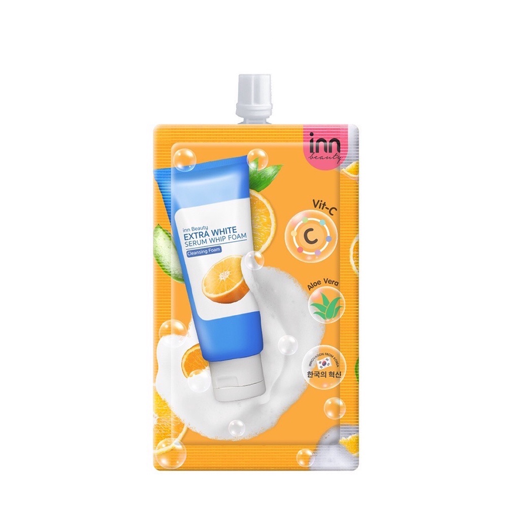 (1ซอง) Inn Beauty Extra White Serum Whip Foam อินน์ บิวตี้ เอ็กซ์ตร้า ไวท์ เซรั่ม วิป โฟม 50 มิลลิลิตร