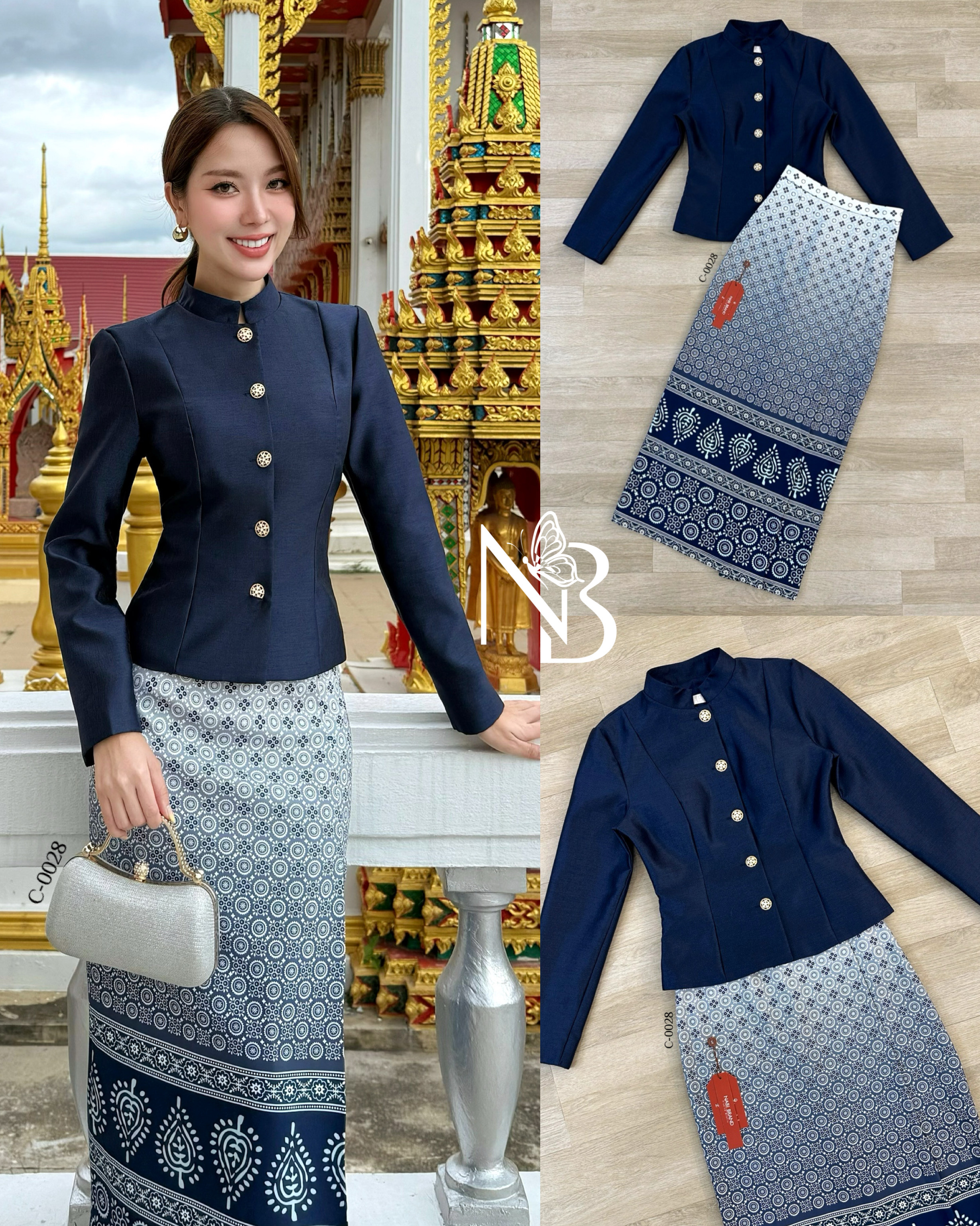 Label :: #NABIBRAND Code :: C-0028 Detail :: ชุดเซ็ตเสื้อแขนยาวสีกรม แต่งกระดุมด้านหน้า ดีไซน์สวยหรู มีฟองน้ำในตัว ผ้าอยู่ทรง มาคู่กระโปรงพิมพ์ลายสีกรมตัดขาว ผ้านุ่มนวลใส่สบายมากๆ ผ่าด้านหลังเพื่อเดินสะดวก งานซิปหลังทั้งคู่ สวมใส่ง่าย สามารถ ใส่ออกงาน ใส่