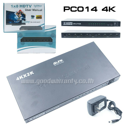PC-014 GLINK 4K 1x8 HDTV SPLITTER USER MANUAL SKU-00173
