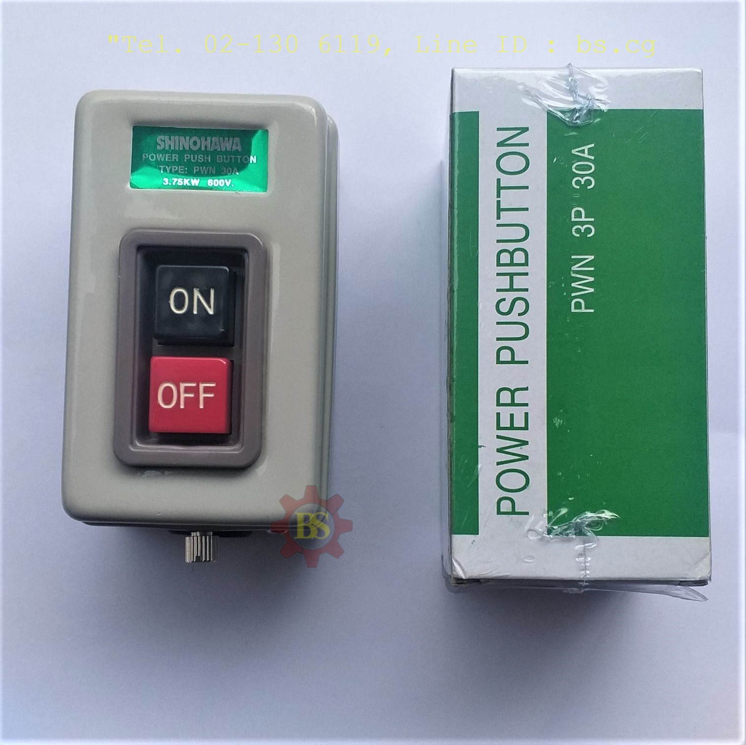 SHINOHAWA : สวิตช์กดจม ON-OFF PWN-30A 3P 30A(CP012)