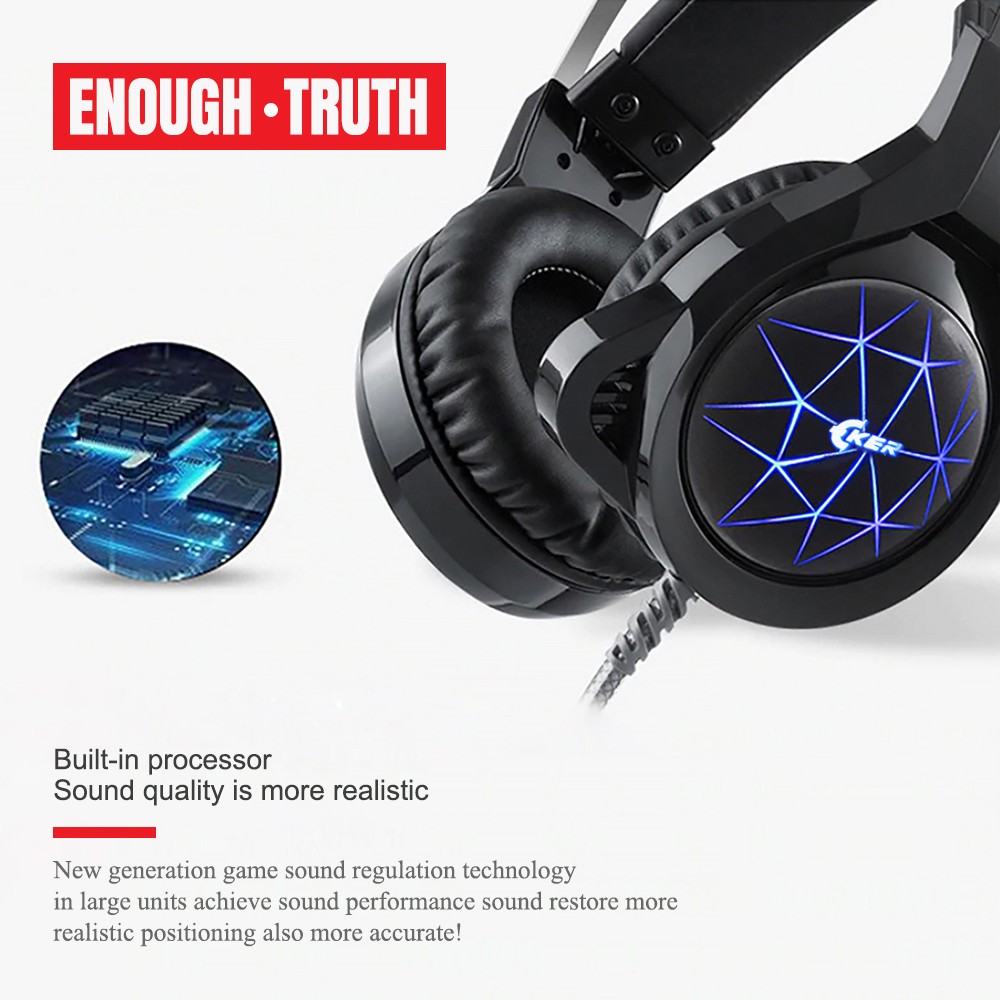 OKER X96 7 COLOR LED HI-FI STEREO HEADSET+MIC GAMING USB+3.5 SKU-02933