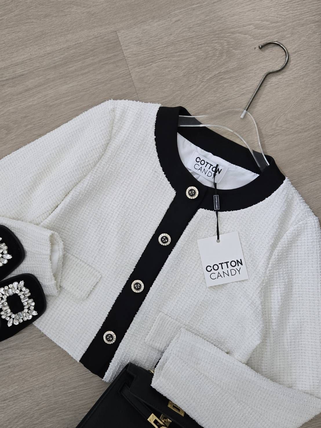 Tag#cottoncandy ผ้าทวรตยืดพรีเมี่ยมเท่านั้น เสื้อเบลเซอร์ผ้าทวีตนำเข้าล่าสุด