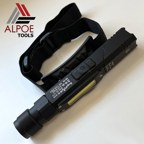 ไฟฉาย Supfire แรงสูง ปรับคองอได้ มีไฟข้าง ไฟสองสี (ขาว+แดง) รุ่น G19