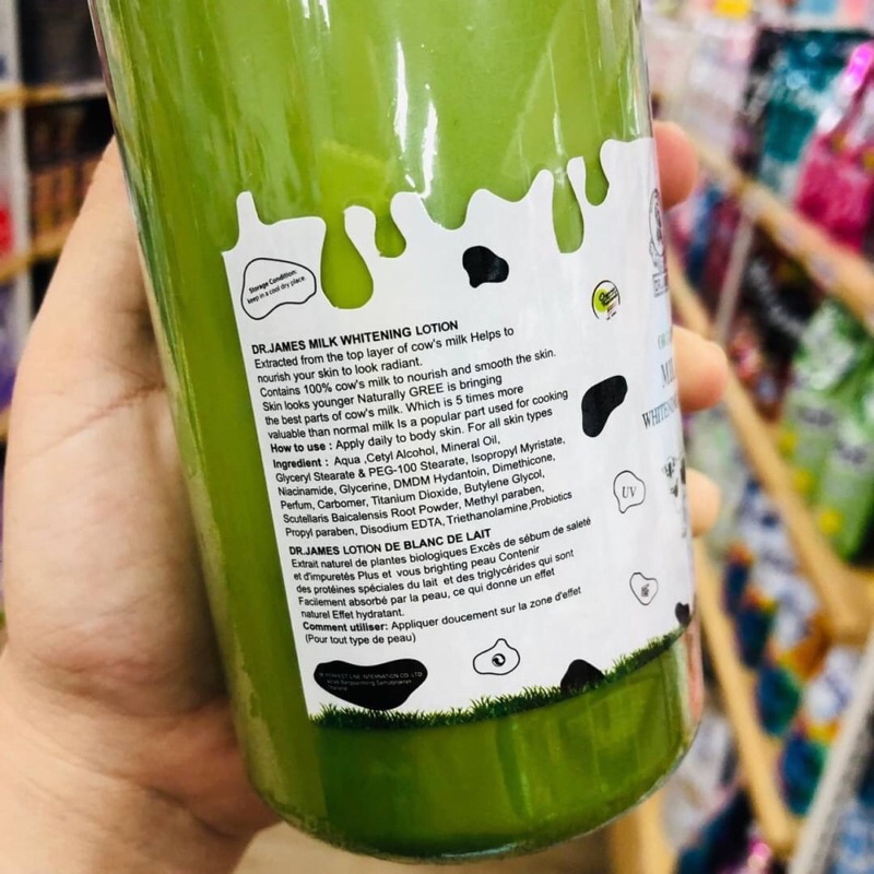 DR.JAMES ORGANIC MILK WHITENING LOTION 500 ml. ดร.เจมส์ โลชั่นน้ำนม ออแกนิก ผลิตจากชั้นบนสุดของน้ำนมวัว