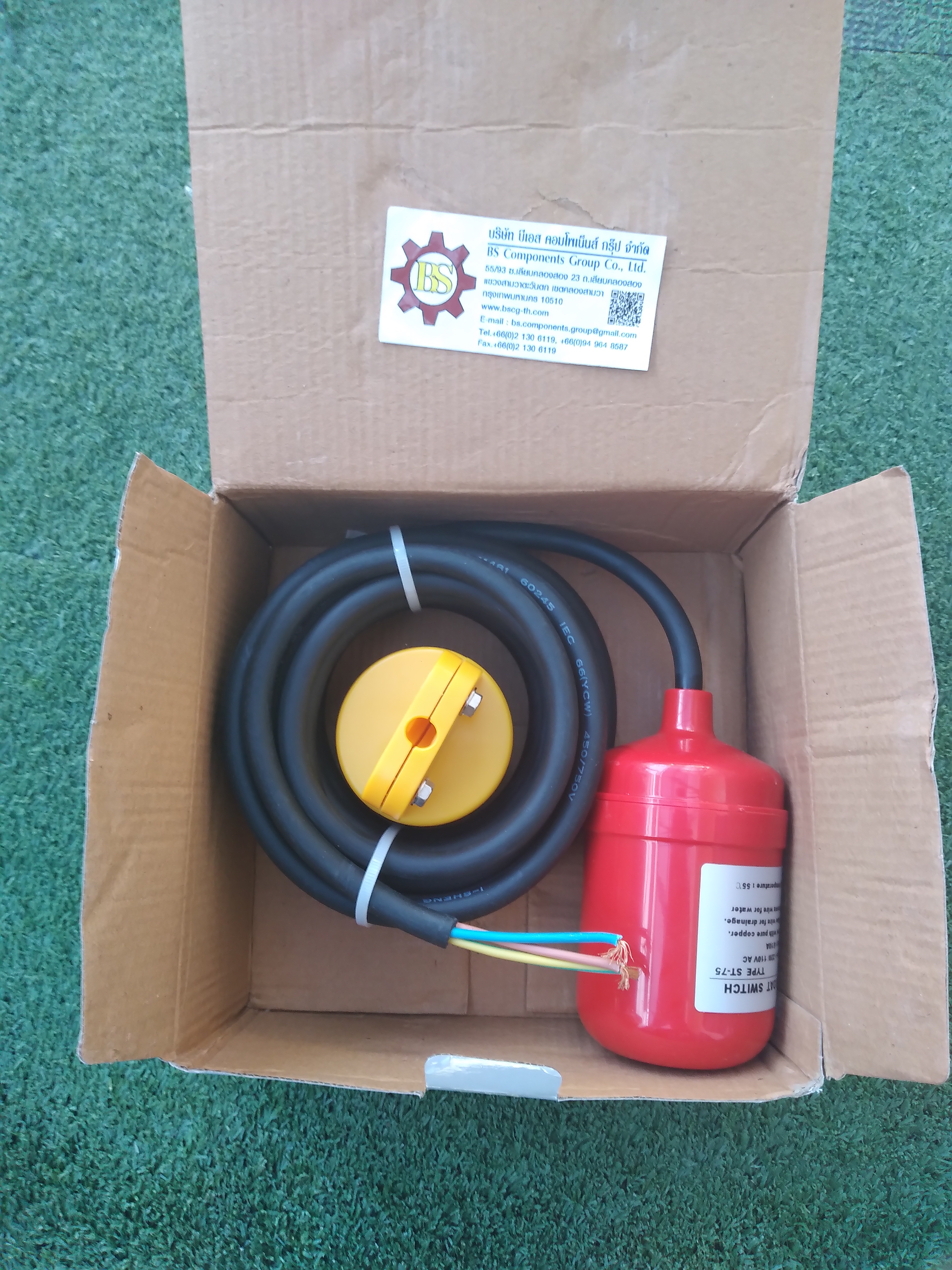 SHINOHAWA : สวิตช์ลูกลอย น้ำเสีย ST-75(FL015)สาย 5 ม.