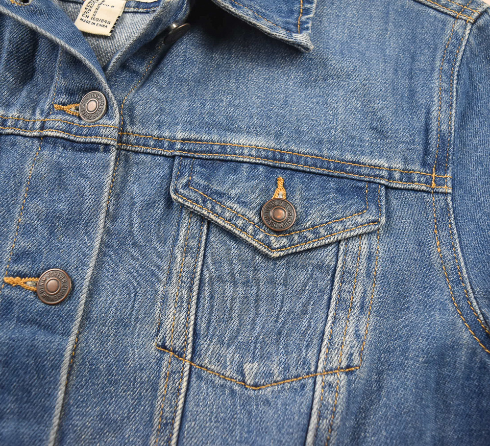 FOREVER21®แท้ อก 38 เสื้อแจ็คเก็ตยีนส์ผู้ชาย ฟอร์เอเวอร์21 สียีนส์ เสื้อแขนยาว เนื้อผ้าดี