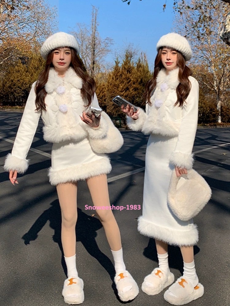 Winter Look ชุดกันหนาวสไตล์เกาหลีสุดหรู โค้ทขนมิ้ง + เดรสสั้น/กระโปรงแมตช์ในเซต อบอุ่น แต่ยังคงความหวานแบบคุณหนูเกาหลี ผ้าเนื้อดี ขนนุ่มฟู ซับในหนา อบอุ่นขั้นสุด ใส่ถ่ายรูปขึ้นกล้องทุกมุม ไม่ต้องกลัวหนาว! พร้อมส่ง หลายไซซ์ S - XL แมตช์ได้ทั้งรองเท้าบูทและ