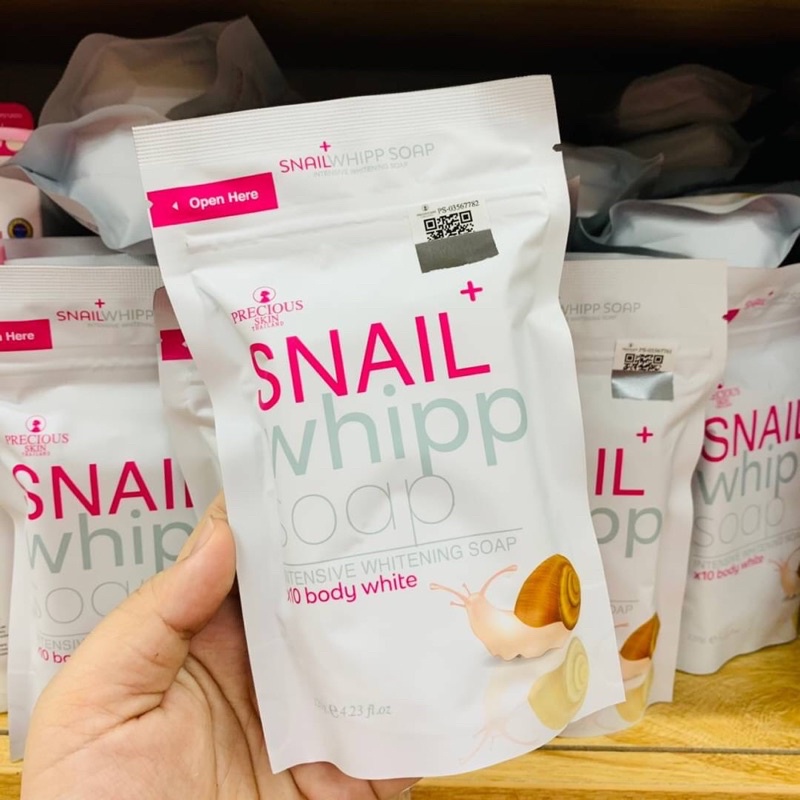 Snail whipp soap 120g พร้อมตาข่ายตีฟอง สบู่สเนล