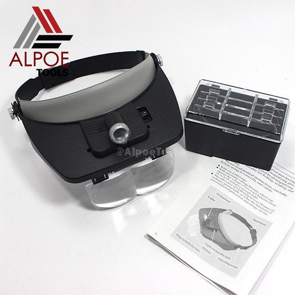 แว่นขยายแบบหมวกสวม มีไฟ เปลี่ยนเลนท์ได้ รุ่น MG81001-D