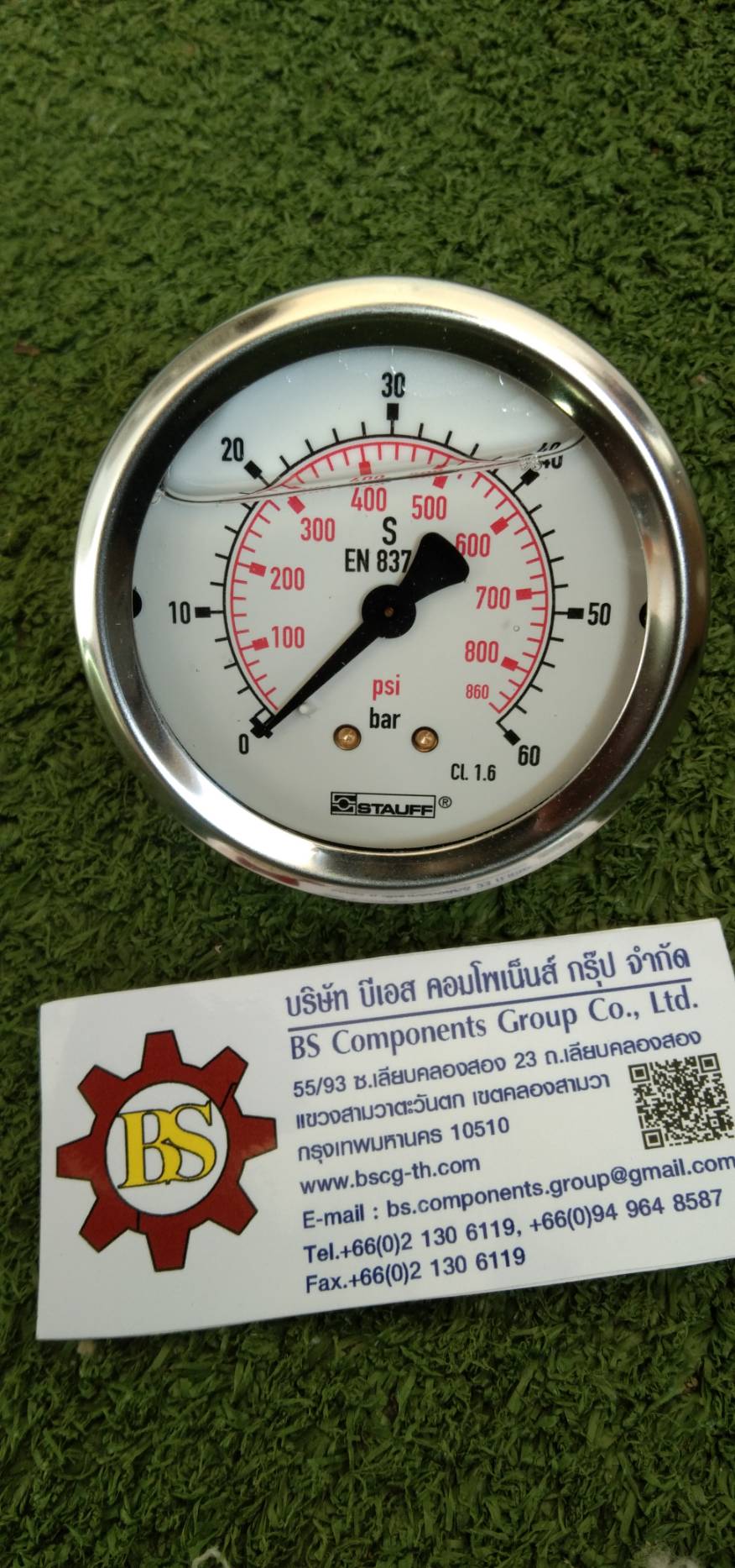 STAUFF : Pressure Gauge Panel mounting SPG-063-00060-01-P-B04, 0-60 bar G1/4"