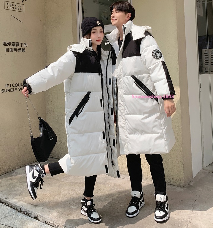 เสื้อกันหนาวใส่คู่กัน เสื้อกันหนาวใส่ติดลบ ลุยหิมะ เกรดพรีเมี่ยม แต่งปกคอสูง เสื้อกันหนาวสไตล์เกาหลีทรงโอเวอร์ไซ ใส่ได้ทั้งผู้ชายและผู้หญิง เสื้อดาวน์ตัวยาวมี 2 สีให้เลือก
