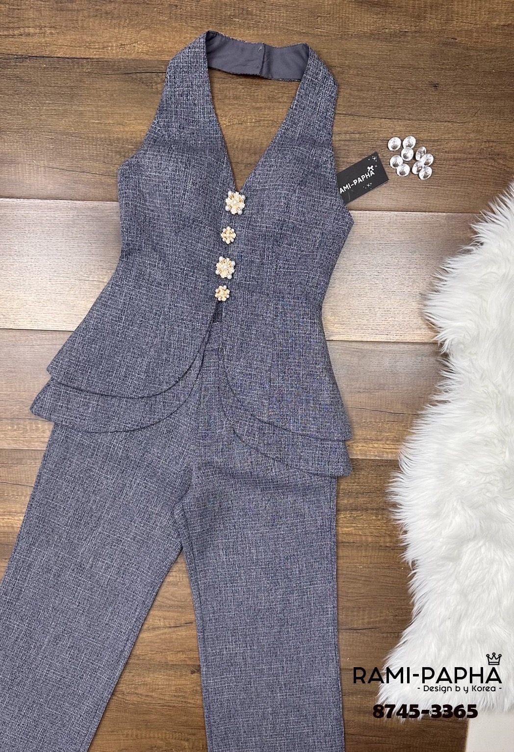 Label :: RAMI-PAPHA(รมิปภา) เซตเสื้อคอวีคล้องคอทรงสวย +กางเกงขายาวทรงสวย #เสื้อผ้าแฟชั่น #แฟชั่น #ชุดเซต #งานป้าย #รมิปภา #ramipapha