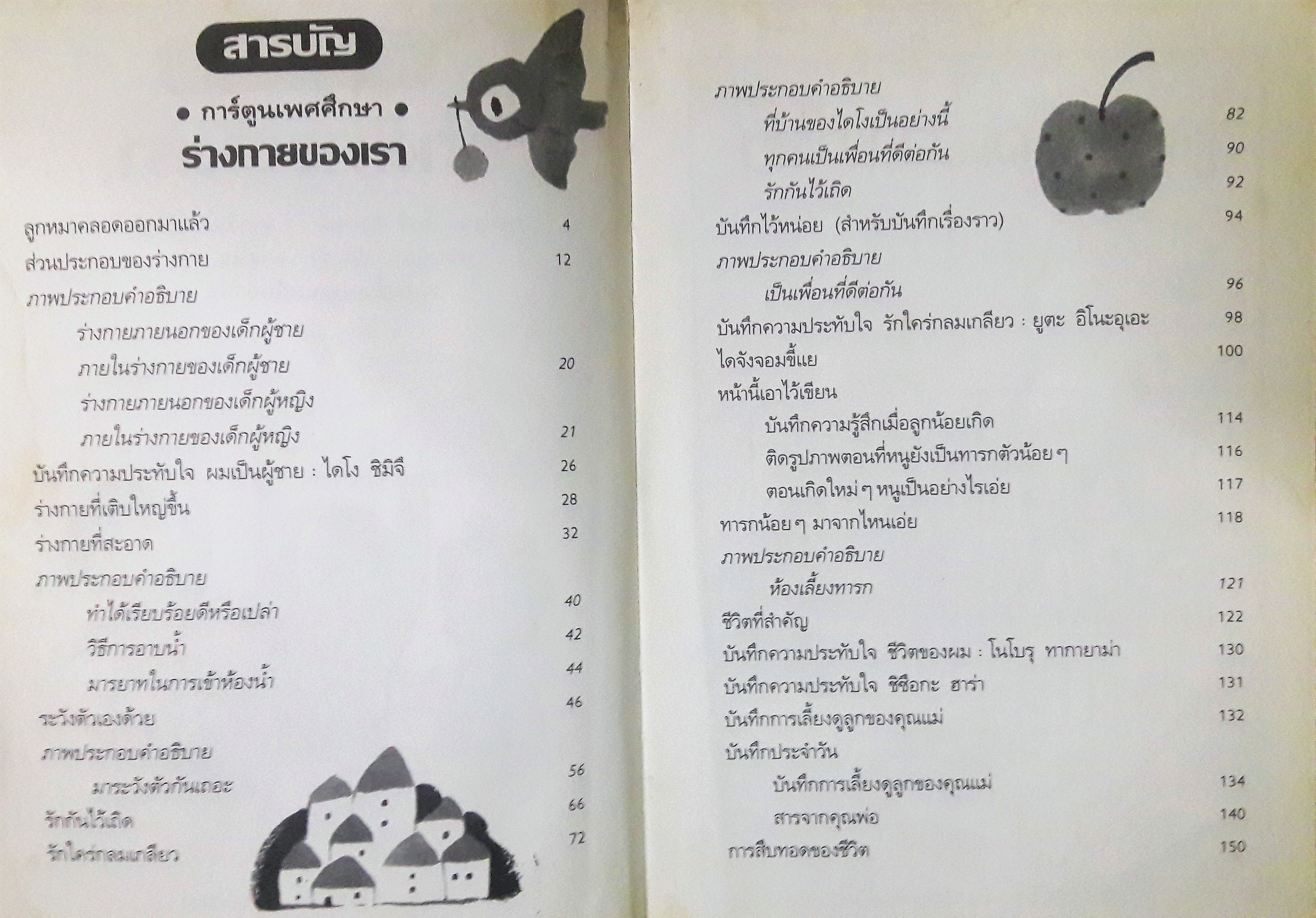 การ์ตูนเพศศึกษา ลำดับที่1 : ร่างกายของเรา สำหรับชั้นประถมปีที่ 1-2