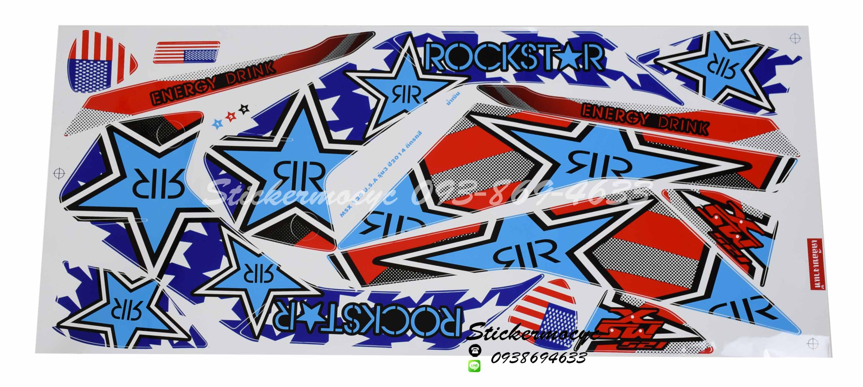 Sticker HONDA Msx 125 ปี 2014 รุ่น3 Usa ติดรถสีน้ำเงิน (เคลือบเงา) สติ๊กเกอร์ ติดรถมอเตอร์ไซค์ ฮอนด้า เอ็มเอสเอ็ก