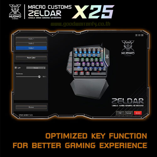 NUBWO X25 NUWBO ZELDAR KEYBOARD GAMING RGB LIGHTING X25 KB-KM-NW-X25BK