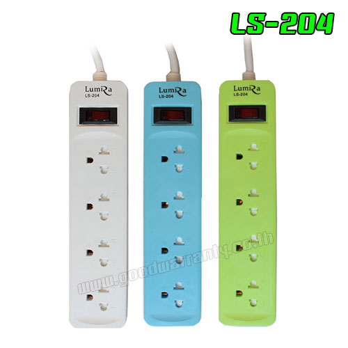 LUMIRA LUMIRA LS-204 /3m ปลั๊กไฟ 4เต้า 1สวิทย์ LS-204 PG-LS-03-204XX