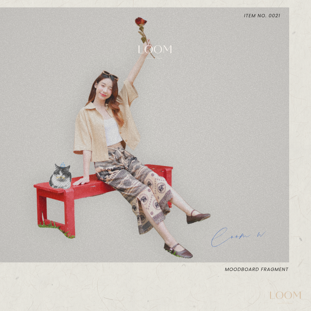 กางเกงขายาว มีสลิตข้าง ขากว้าง | ทรงสวย ใส่สบาย มีหลายลาย ปั่นเครื่องได้ 🍃กางเกง LOOM