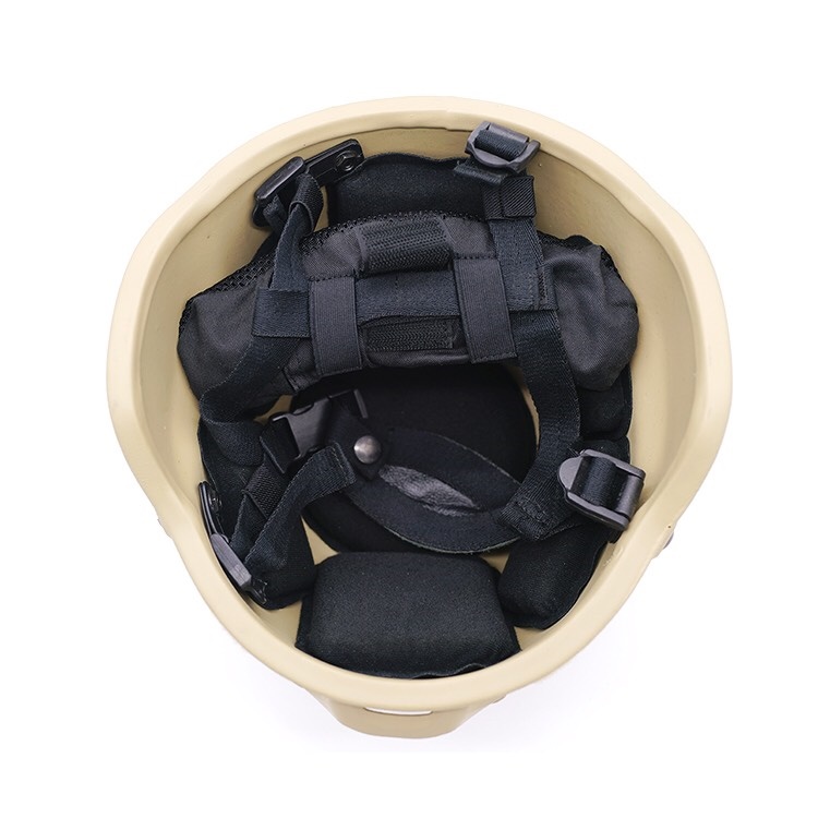 หมวกกันกระสุน สะเก็ดระเบิด ระดับ 3A NIJ IIIA Ballistic Helmet สีแทน เต็มใบ