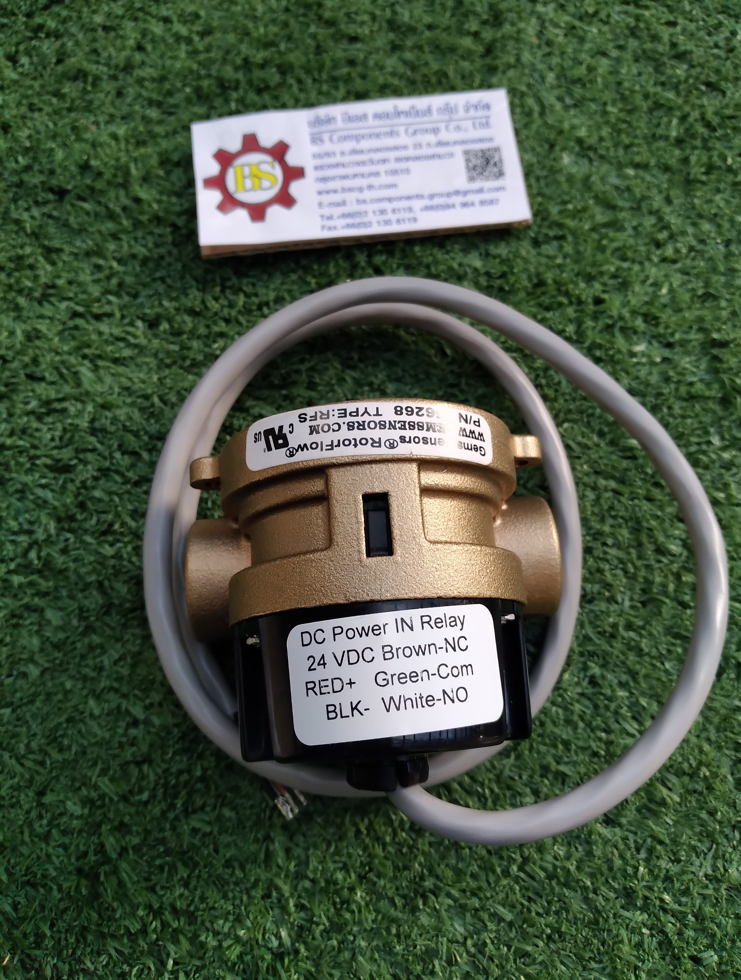 GEMS SENSORS : FLOW SENSOR– RFS Types No. 156268 Brass FLOW SENSOR, 1.5-20GPM, 13.8BAR, 12.7MM, 24VDC