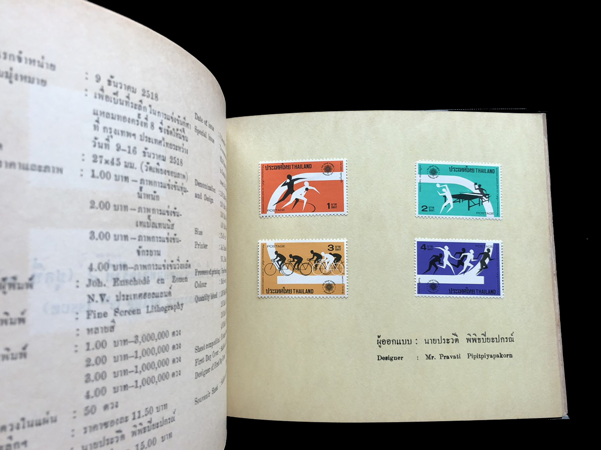 สมุดตราไปรษณียากรไทยประจำปี 2518 (Complements of the Post and Telegraph Department Bangkok, Thailand)