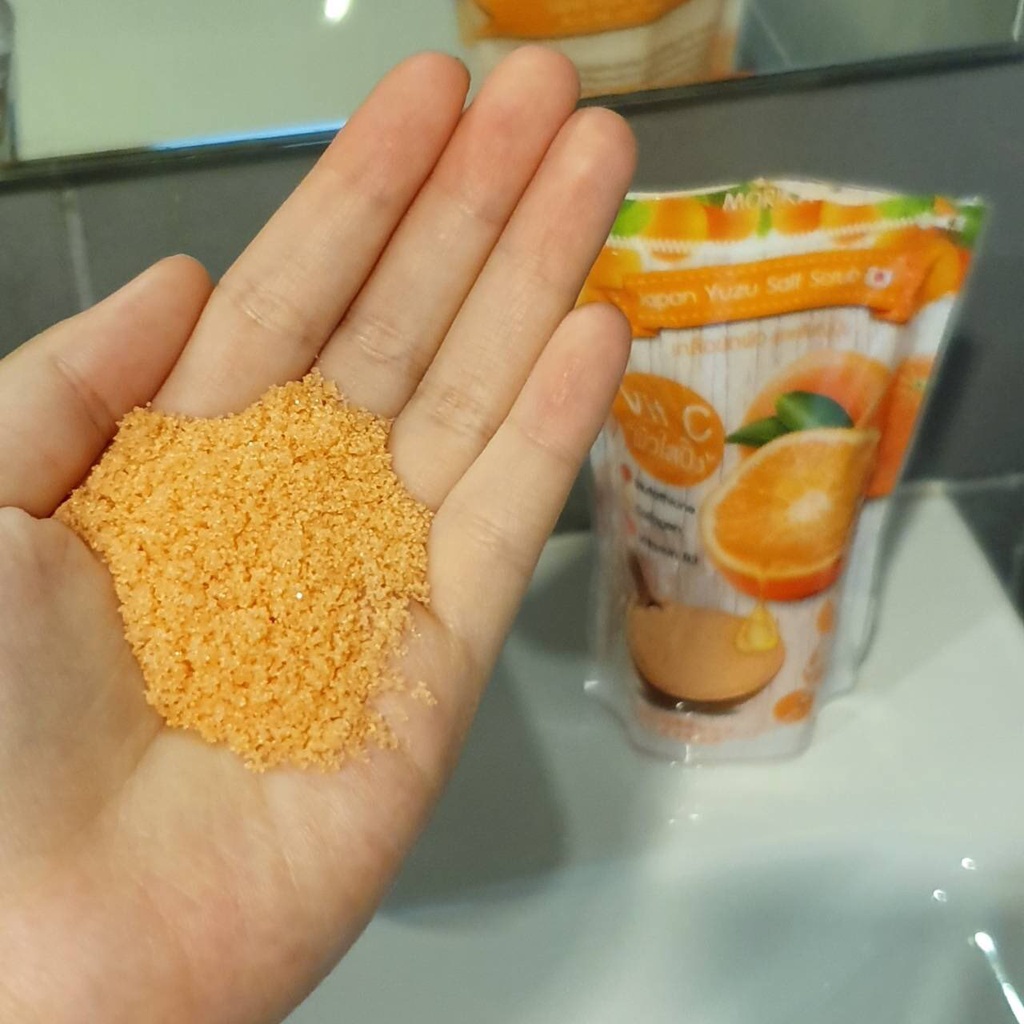 Morika Japan Yuzu Salt Scrub 200กรัม โมริกะ เกลือขัดผิว สูตรส้มญี่ปุ่น เจแปน ยูซึ ซอลท์ สครับ