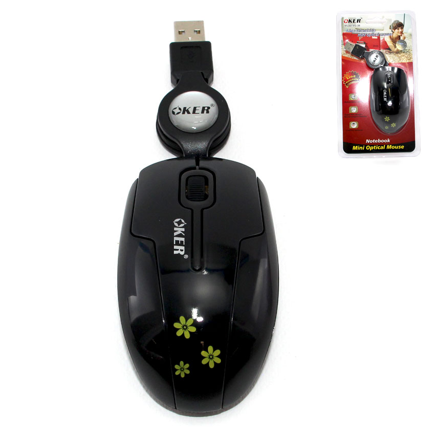 MS-38 OKER MOUSE USB เก็บสาย MO-OK-OU-M38WH/PK/BK