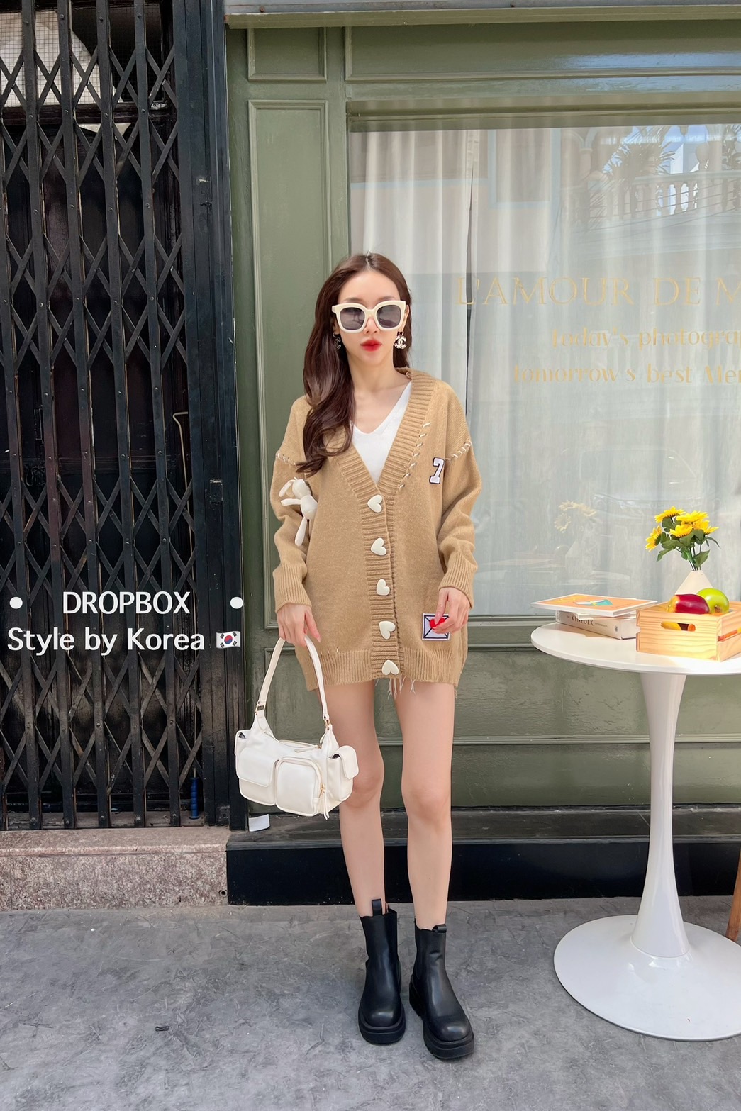 Korea Cadigan With Envelope & Bear 3D Brooch เสื้อใหม่พรหมคาดิแกนแขนยาวรุ่นนี้น่ารักมากมาพานิ่มทรงสวย