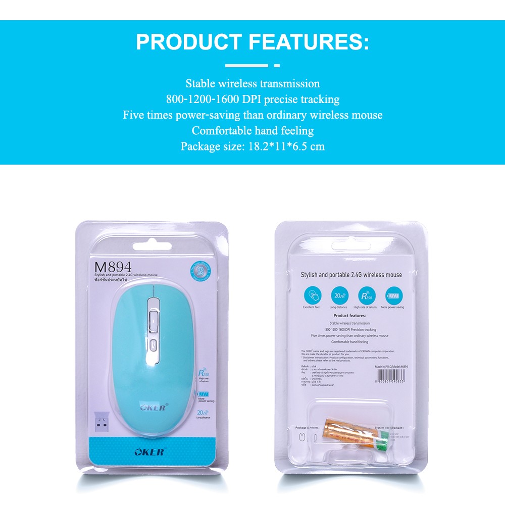 M894 OKER WIRELESS MOUSE MO-OK-WL-894xx