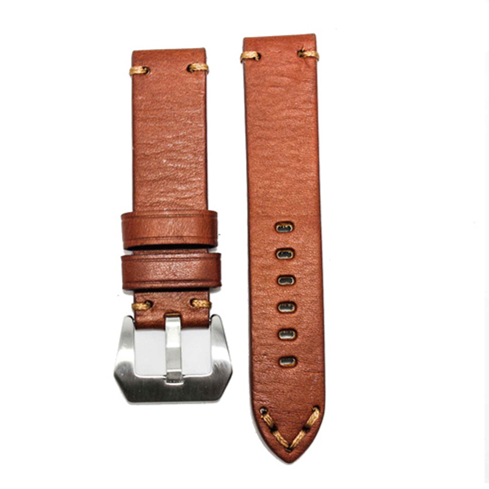 สายนาฬิกา สายนาฬิกาหนังวัว สำหรับโรเล็กซ์ For Rolex SET02 Leather Strap มีสี Brown Tan สีน้ำตาลแทน ขนาดความกว้างสาย 20 , 22 mm