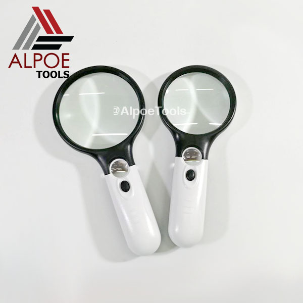 แว่นขยาย แบบด้ามจับ 2 เลนท์ขยาย มีไฟ LED รุ่น No.690XAB