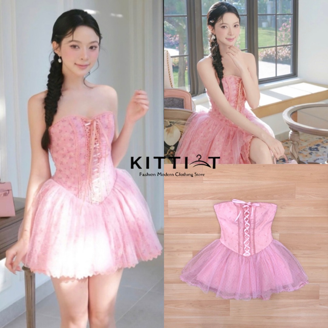 Dress เกาะอก สีสันสดใส โลกกลายเป็นสีชมพูมาก สำหรับชุดนี้ด้วยผ้าชีฟองบางเบา เนื้อดี มีซับทั้งตัว ช่วงบนตกแต่งด้วยสายริบบิ้น มีฟองน้ำเสริมหน้าอก ช่วงล่างกระโปรงพอง ด้วย ผ้ามุ้งด้านใน มีซับกระโปรง ชุดนี้งานสวย ใส่ออกมาน่ารักมาก💯